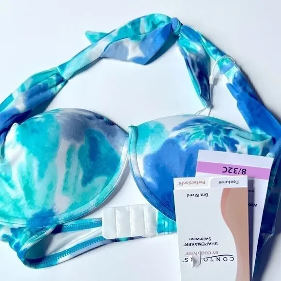 - COCO REEF  Contours Cameo Printed Bra-Sized Halter Bikini Top 8/ 32C New… - Picture 10 of 11